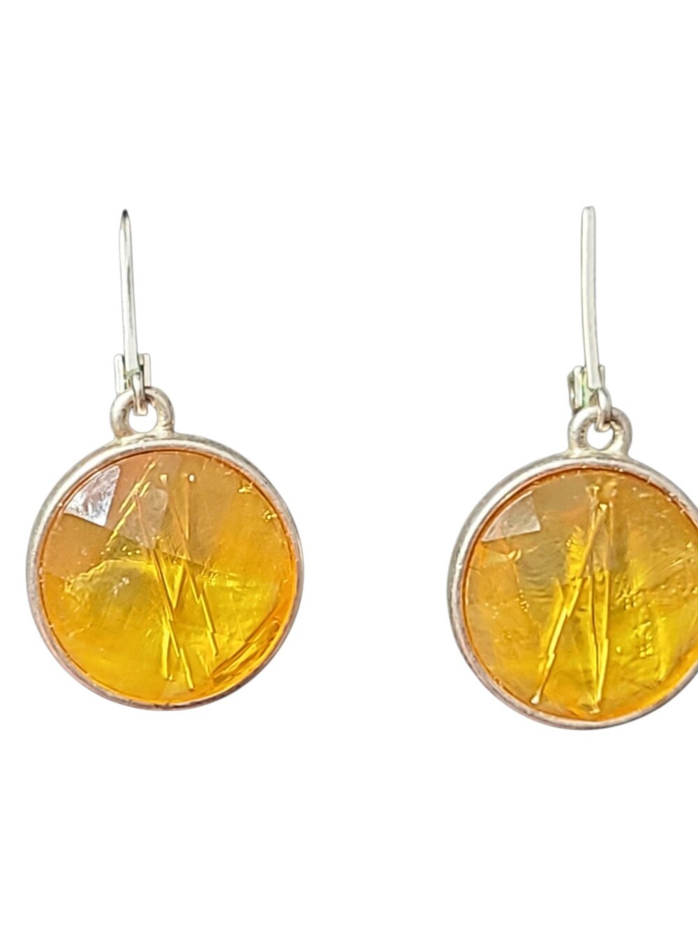 Honey Amber Round Drop Earrings for Women